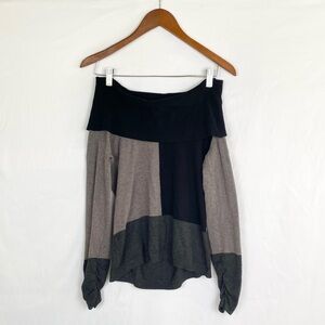 ALFANI Color Block Off The Shoulder Sweater Long Sleeve Casual Size Small‎